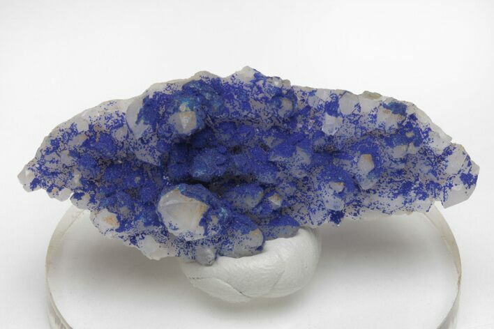 Vivid-Blue Azurite Encrusted Quartz Crystals - China #213826